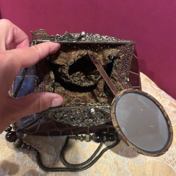 RIYADesign Victorian Hand Made Brown Crocodile Leather PURSE - Picture 7 of 11